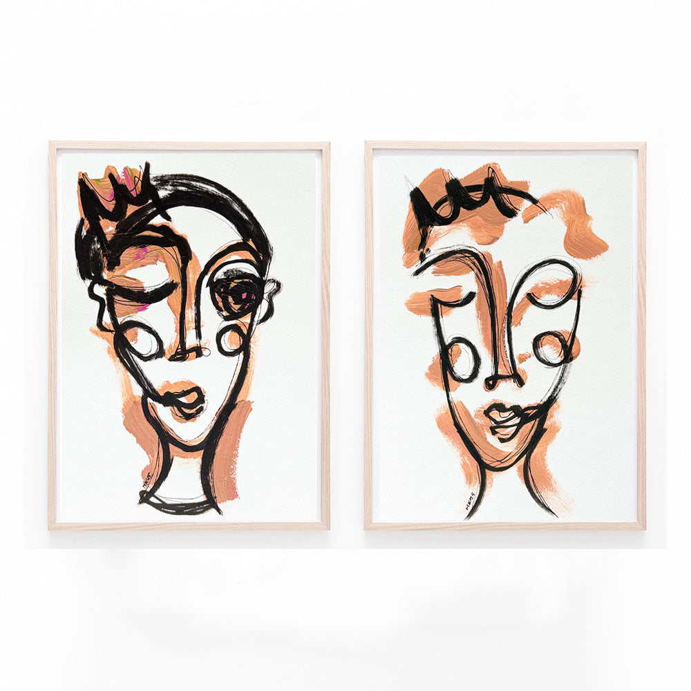 2'li Resim Kağıdı Çizgisel Portre Serisi- 29