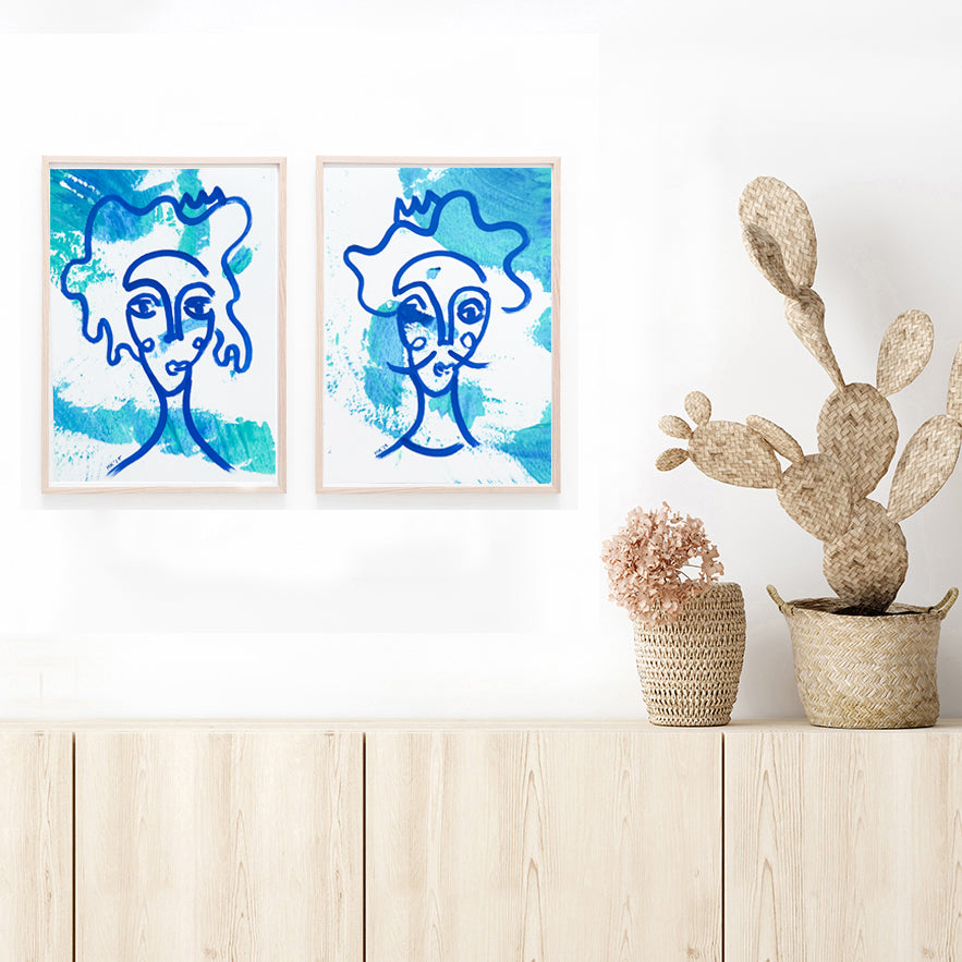 2'li Resim Kağıdı Çizgisel Portre Serisi- 38