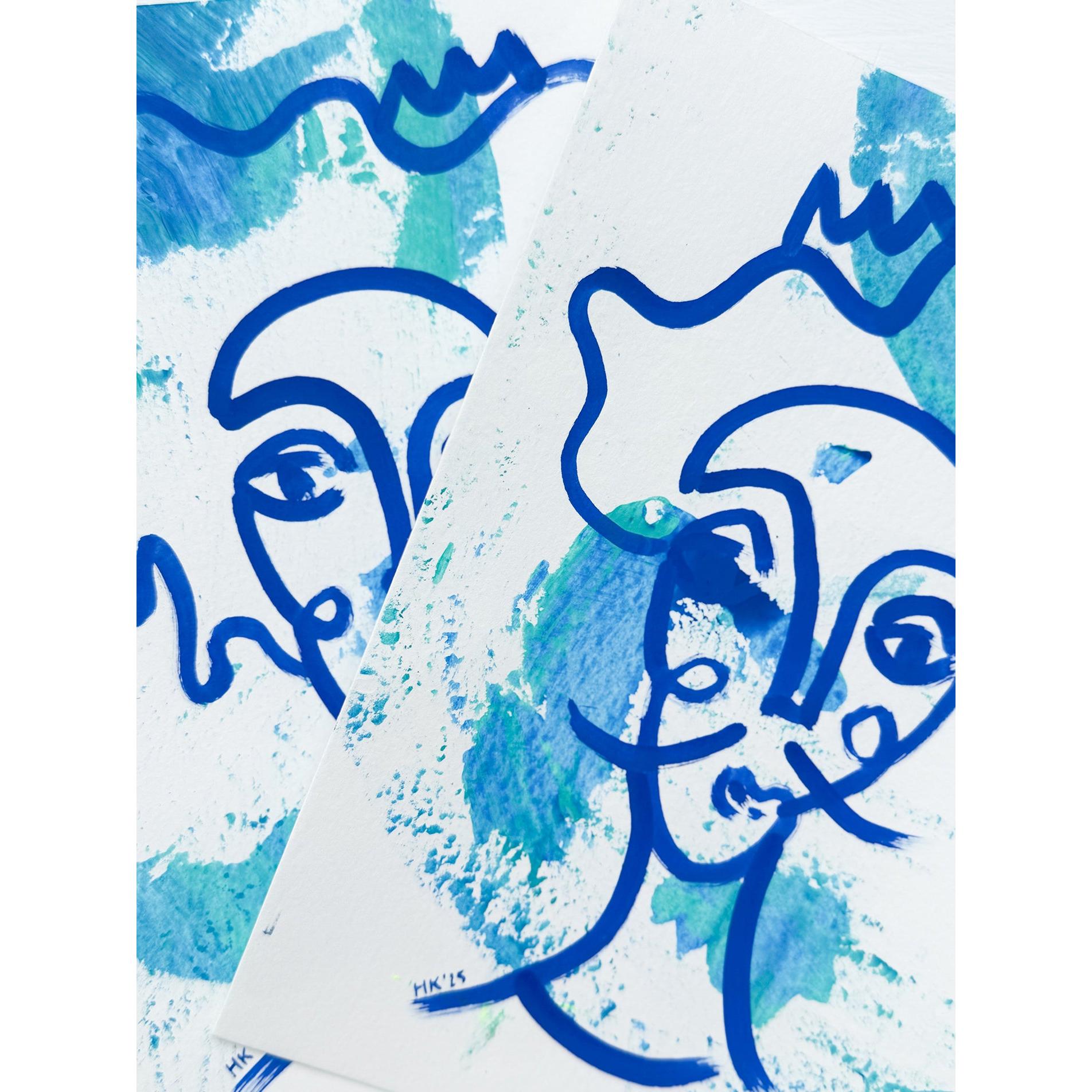 2'li Resim Kağıdı Çizgisel Portre Serisi- 38