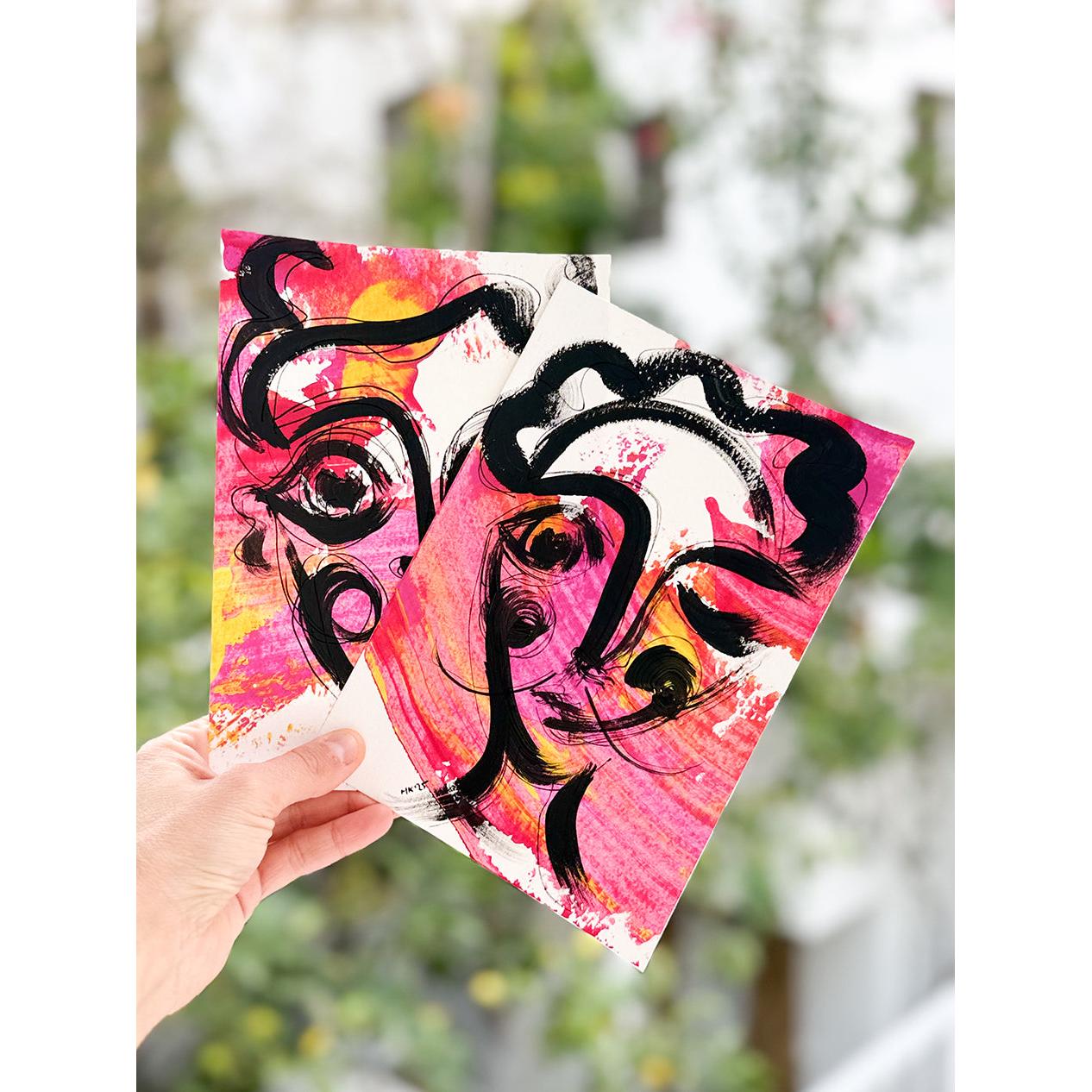 2'li Resim Kağıdı Çizgisel Portre Serisi- 41