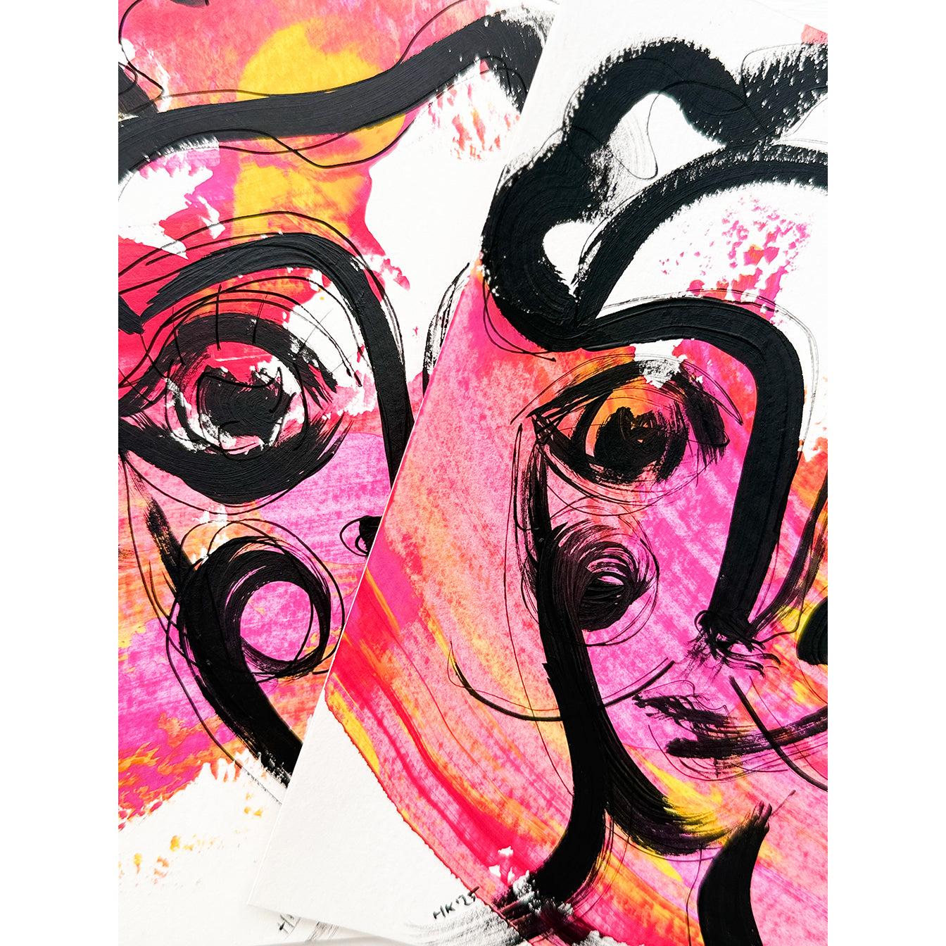 2'li Resim Kağıdı Çizgisel Portre Serisi- 41