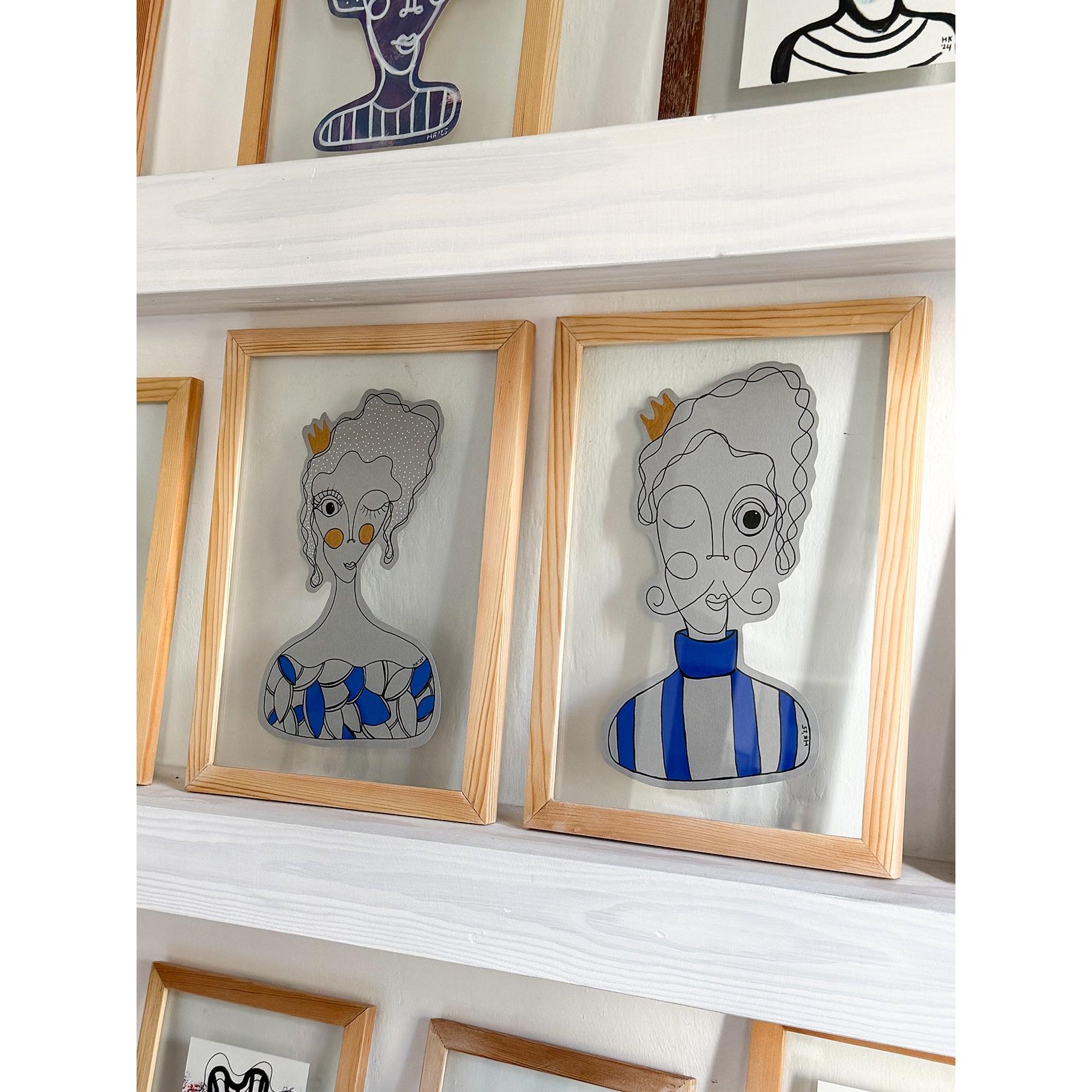 2li Ahşap Çerçeveli Resim | Orijinal İMzalı - 54