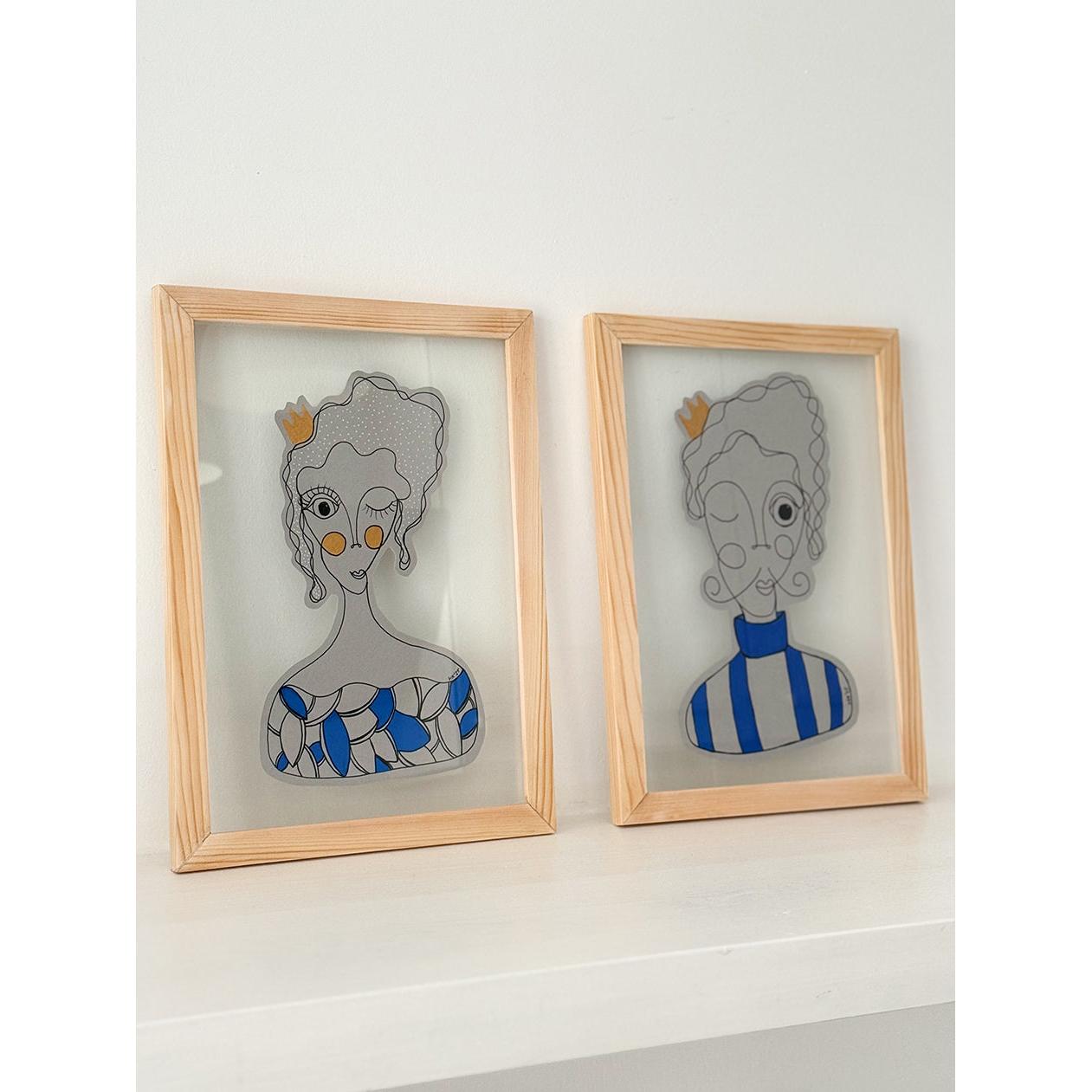 2li Ahşap Çerçeveli Resim | Orijinal İMzalı - 54