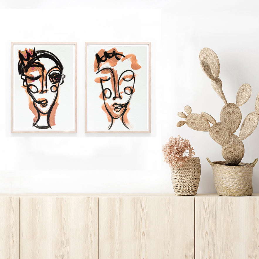 2'li Resim Kağıdı Çizgisel Portre Serisi- 29