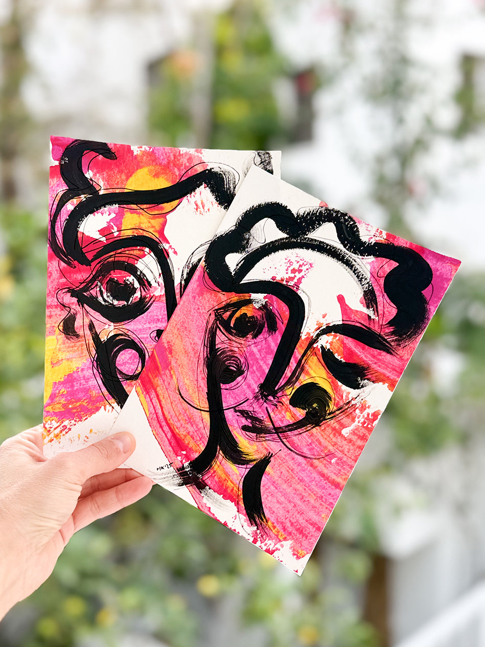 2'li Resim Kağıdı Çizgisel Portre Serisi- 41