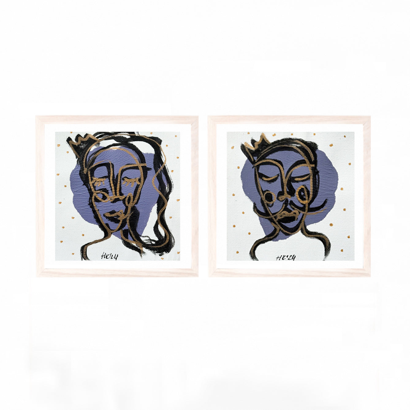 2'li Tuval Bezi Renkli Portre Serisi- 02