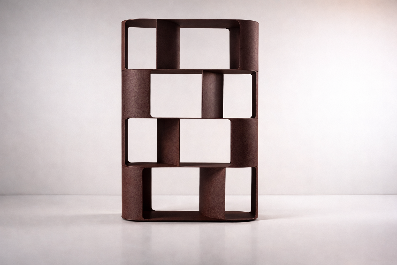 Round Shelf Sculptural Modern Metal Bookcase