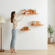 3’Lü Duvar Raf Seti-Duvar Rafı-Vuvito-Doğal Meşe-NowShopFun