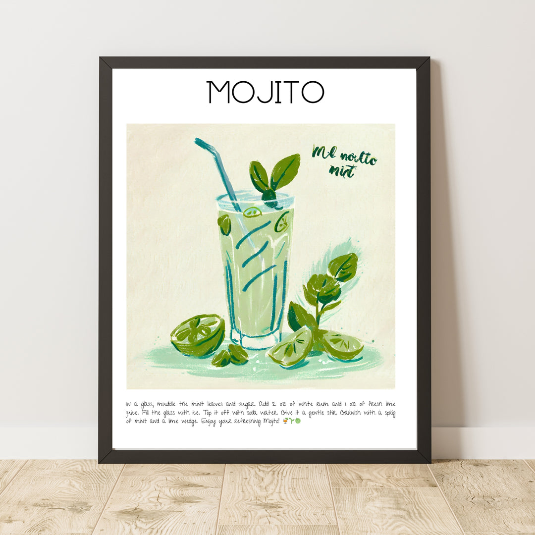 Mojito Cocktail  Art Print Poster