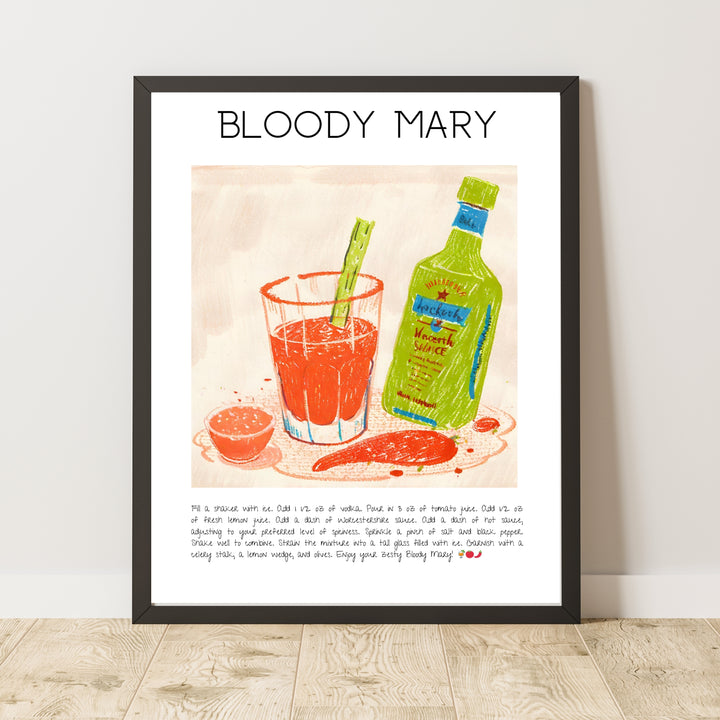 Bloody Mary Cocktail Art Print Baskı