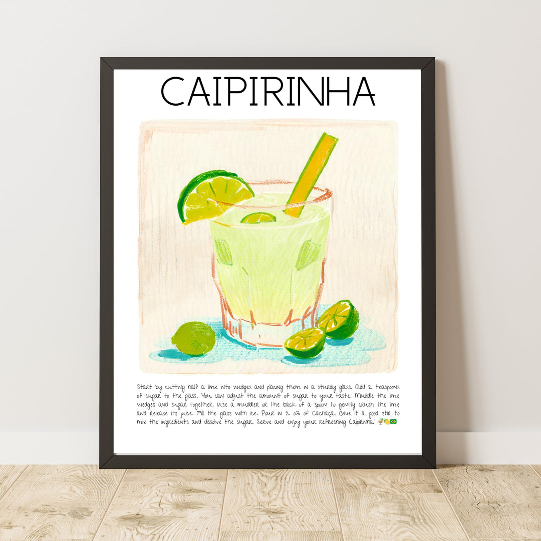 Caipirinha Cocktail Bar Dekor Art Print Poster