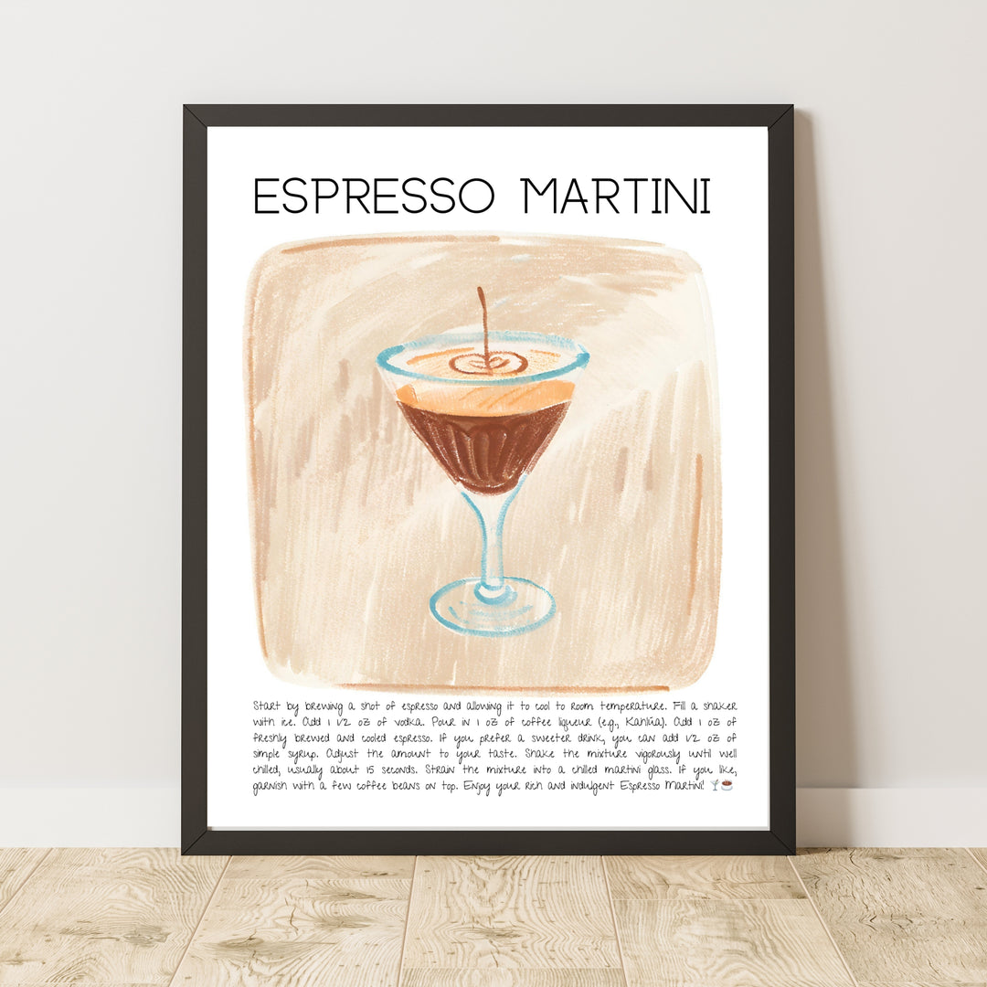 Espresso Martini Cocktail Art Print Poster