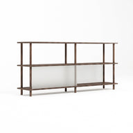 Renkli Kapak Seçenekli 3 Raflı Kitaplık-Kitaplık-Stöff Mobel-120 cm-Naturel-Şeffaf-NowShopFun