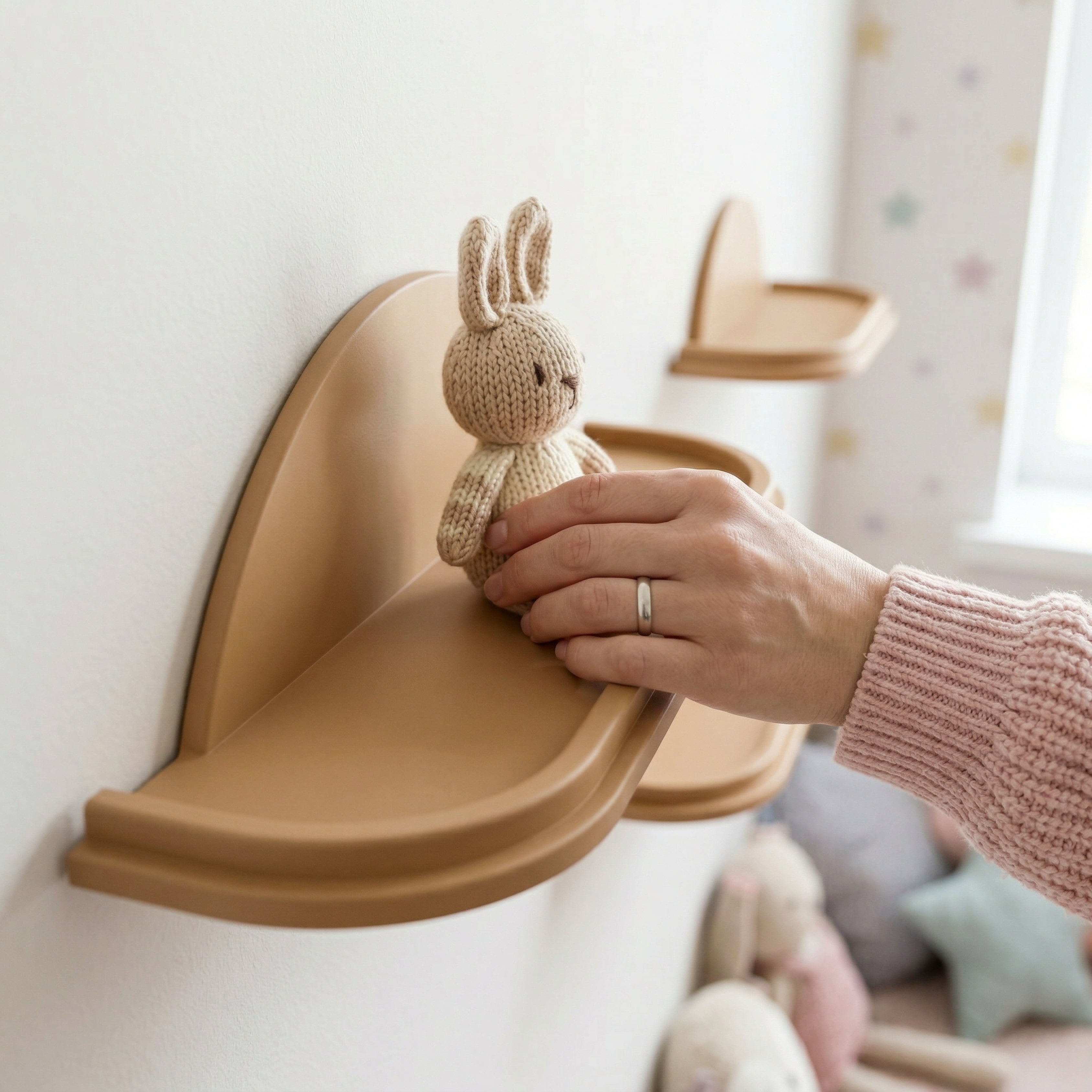 3’lü Duvar Raf Seti-Duvar Rafı-Vuvito-Doğal Meşe-NowShopFun