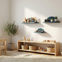 3’lü Duvar Raf Seti-Duvar Rafı-Vuvito-Doğal Meşe-NowShopFun
