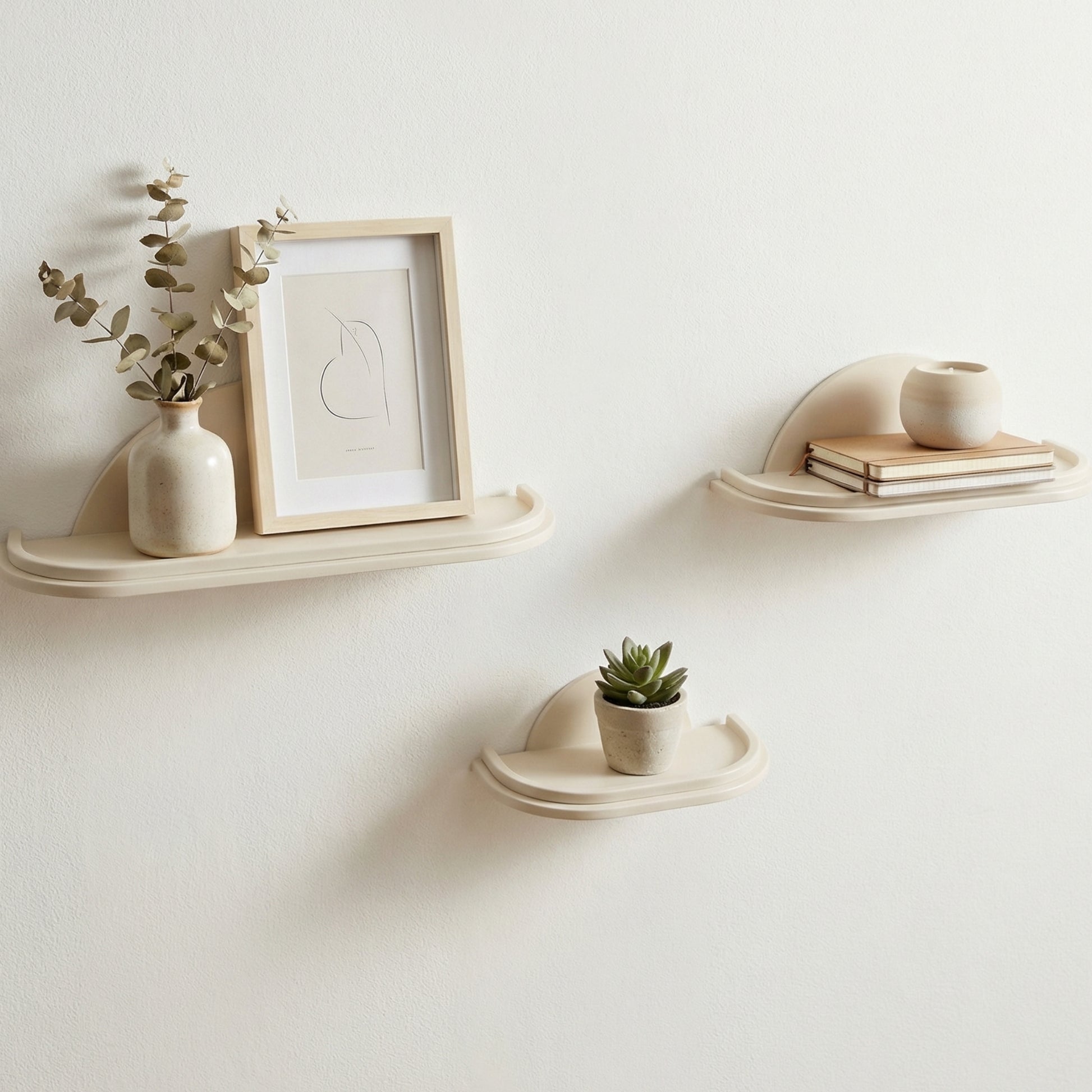 3’lü Duvar Raf Seti-Duvar Rafı-Vuvito-Doğal Meşe-NowShopFun