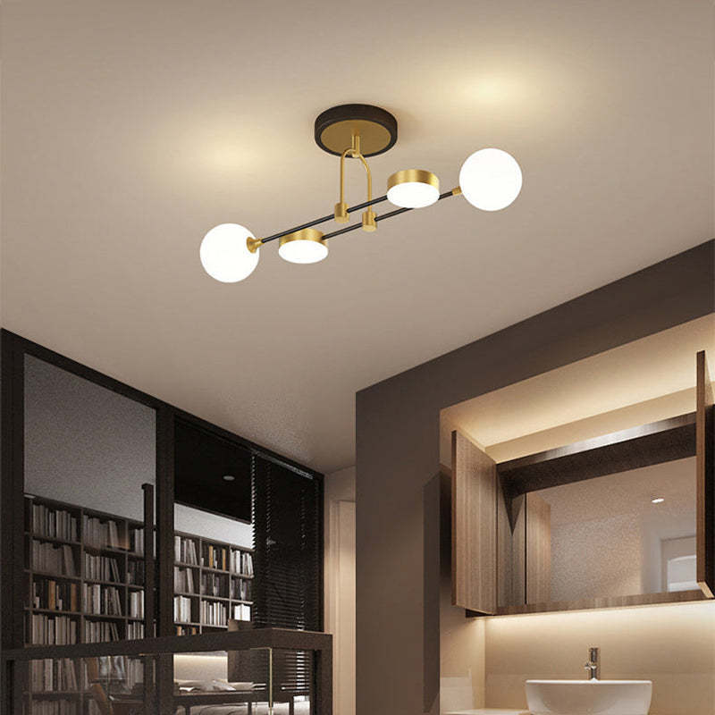 4 Lü Opal Camlı Led Avize