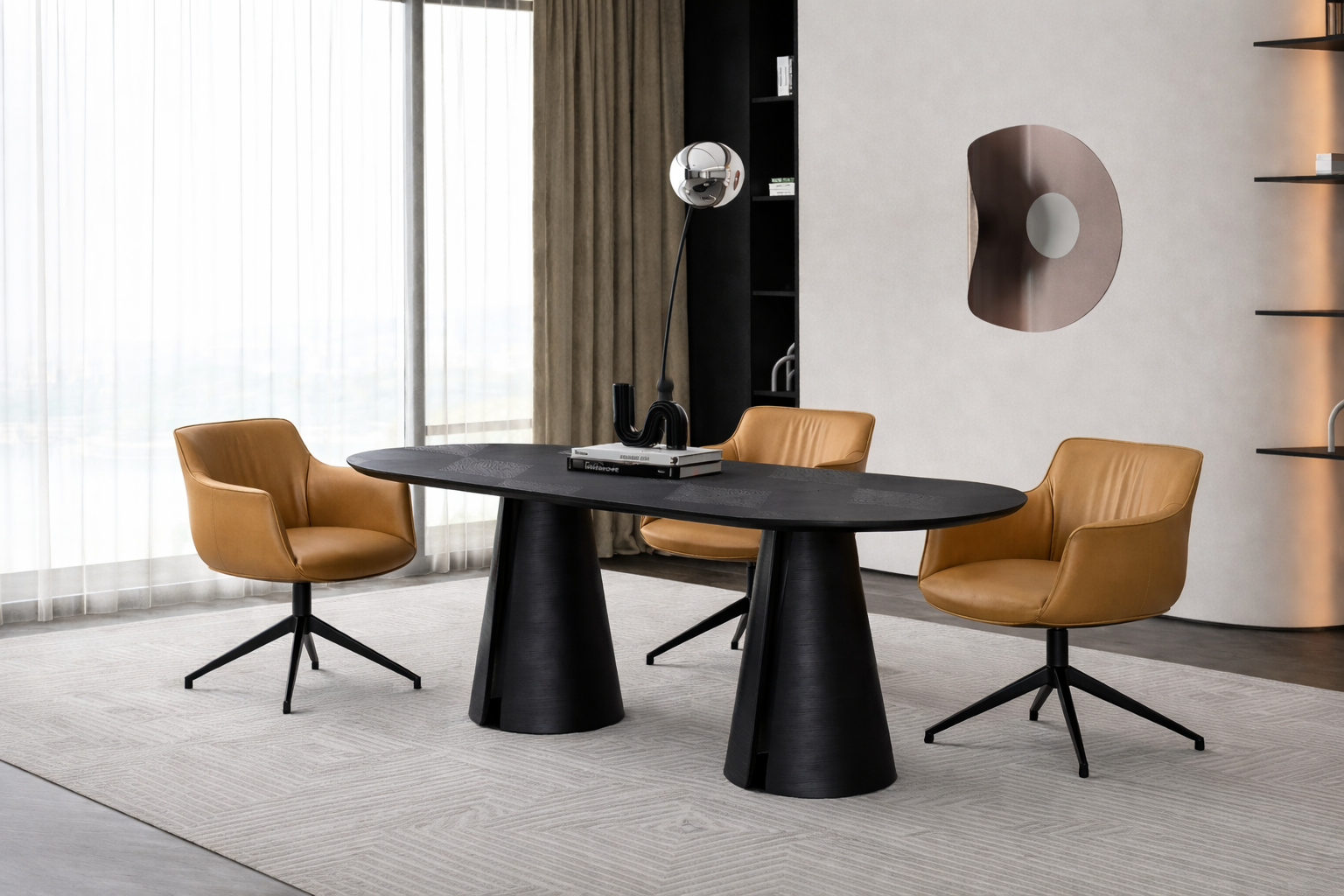 Arte Döner Sandalye | Modern Deri & Metal Ayaklı Tasarım