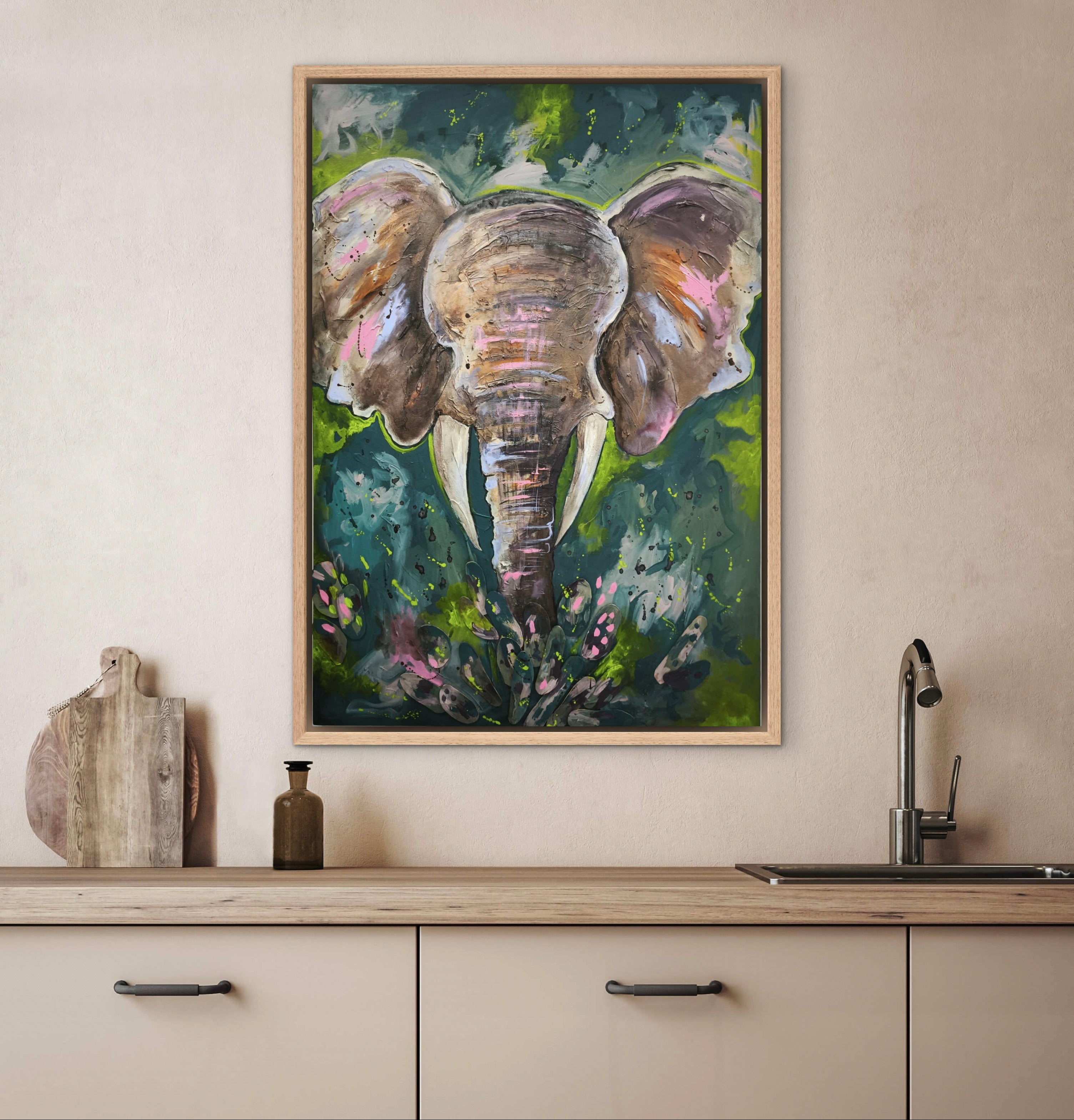 Abstract Elephant Tablo