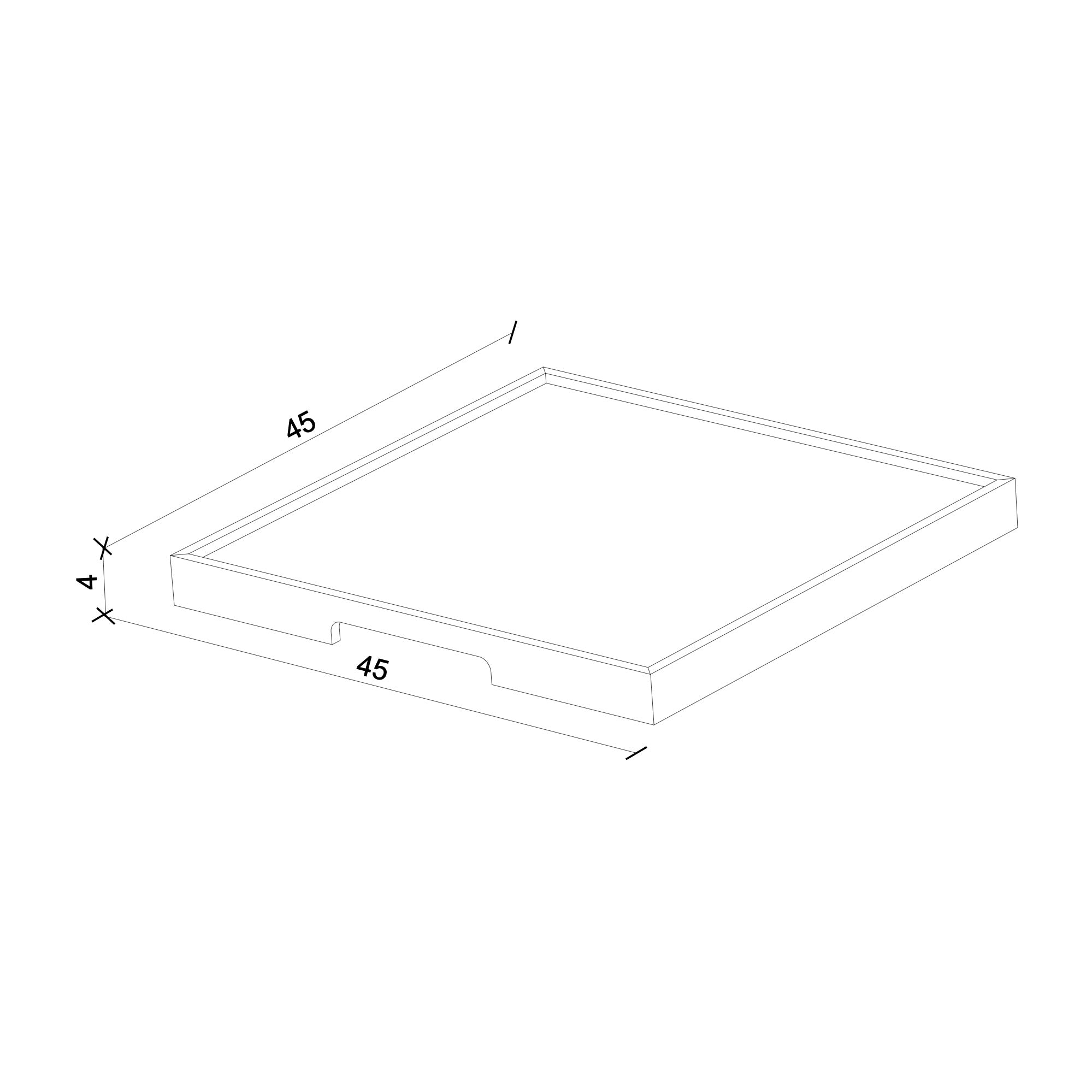 Masif Meşe Sunum Tepsisi – Edge Serisi, Kare