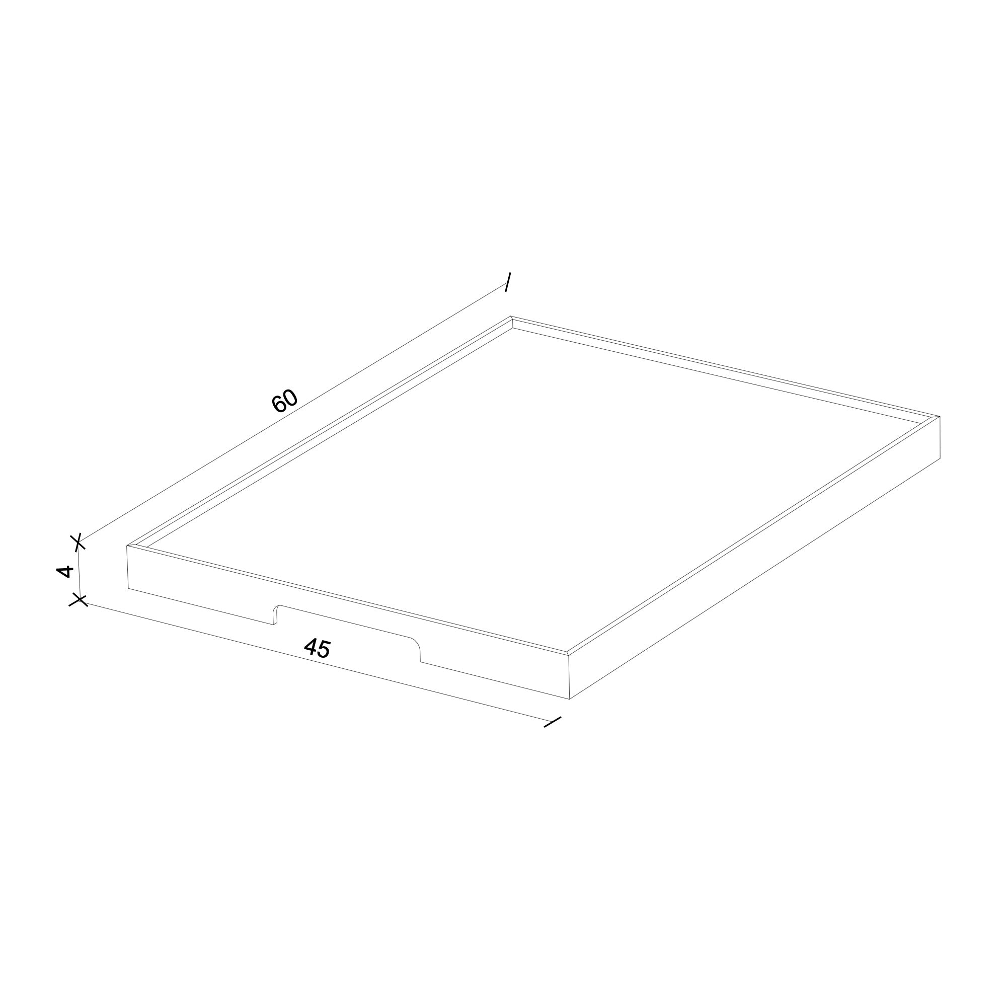 Meşe Sunum Tepsisi – Edge Serisi, Dikdörtgen