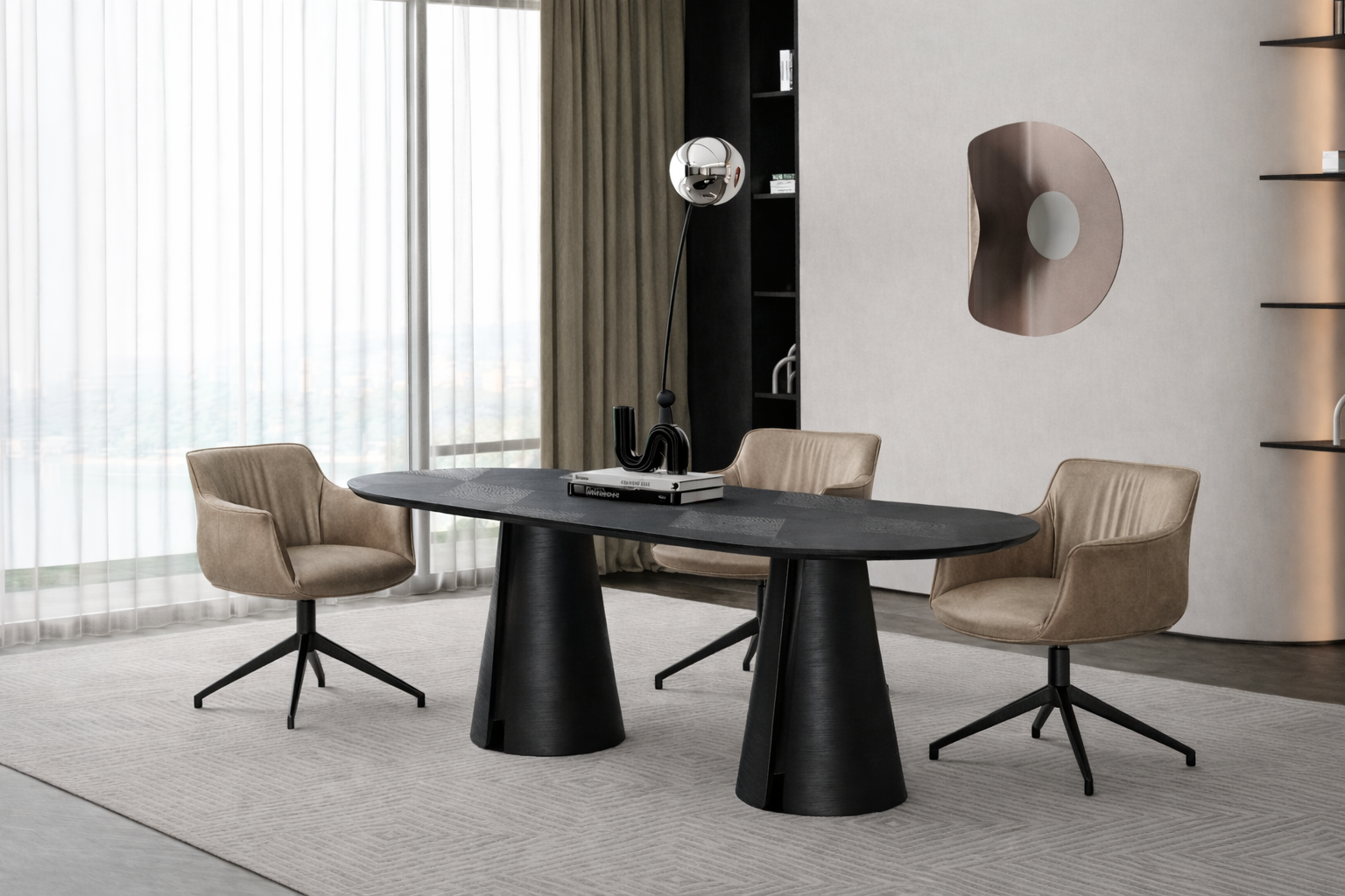 Arte Döner Sandalye | Modern Deri & Metal Ayaklı Tasarım