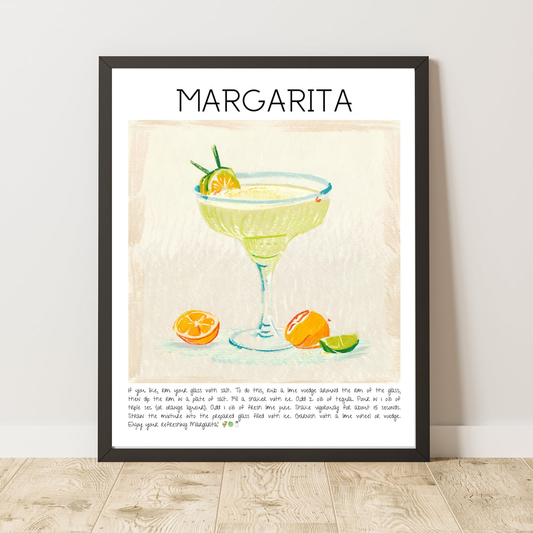 Margarita Cocktail Bar Dekor Art Print Poster