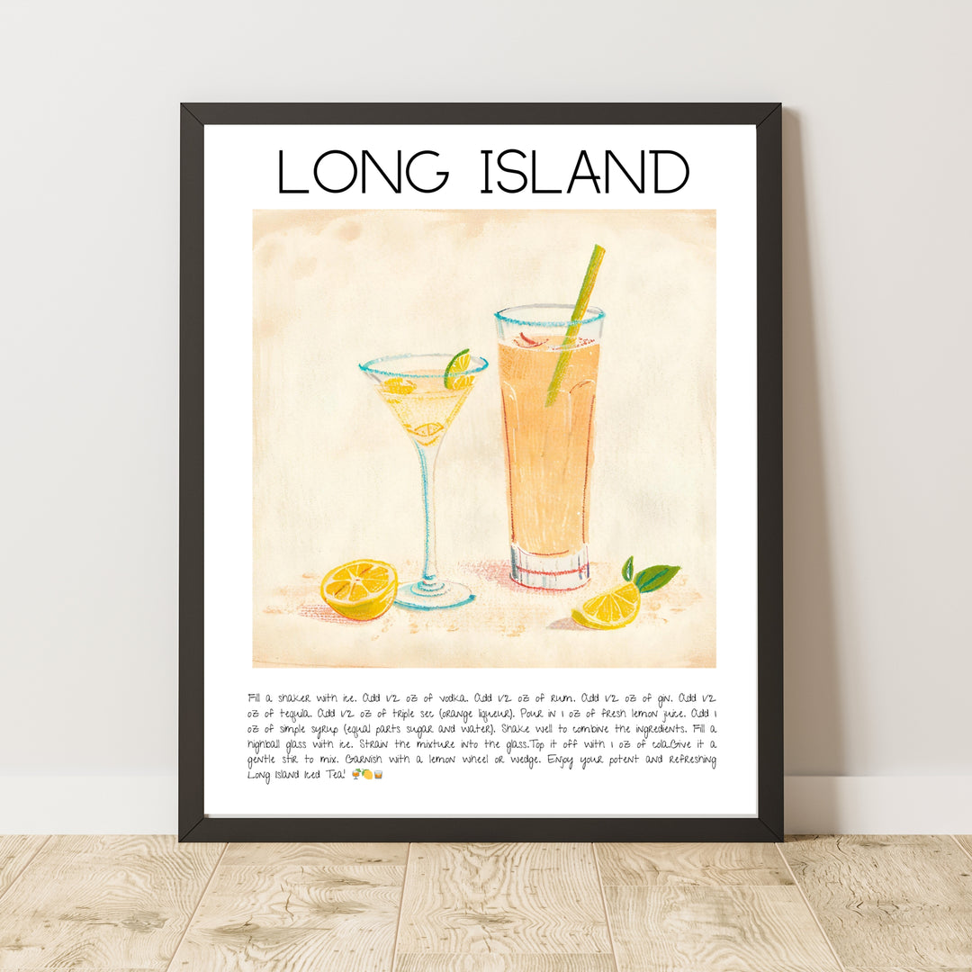 Long Island Cocktail Bar Dekor Art Print Poster