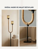 Palmera İkili Siyah Metal Lambader