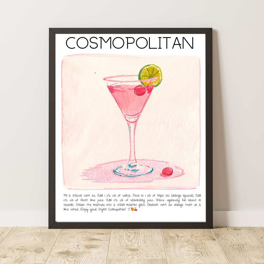 Cosmopolitan Cocktail Art Print Poster