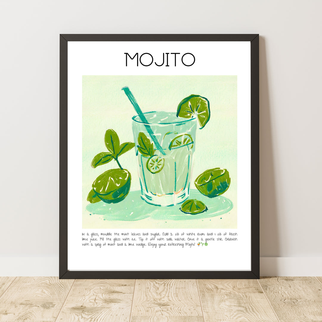 Mojito Cocktail  Art Print Poster