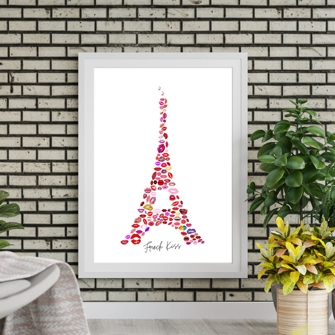 French Kiss Art Print Poster Baskı