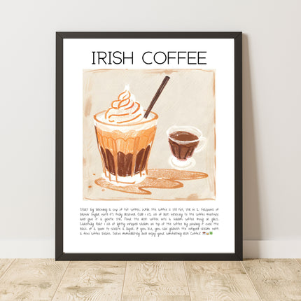 Irish Coffee Cocktail Art Print Poster