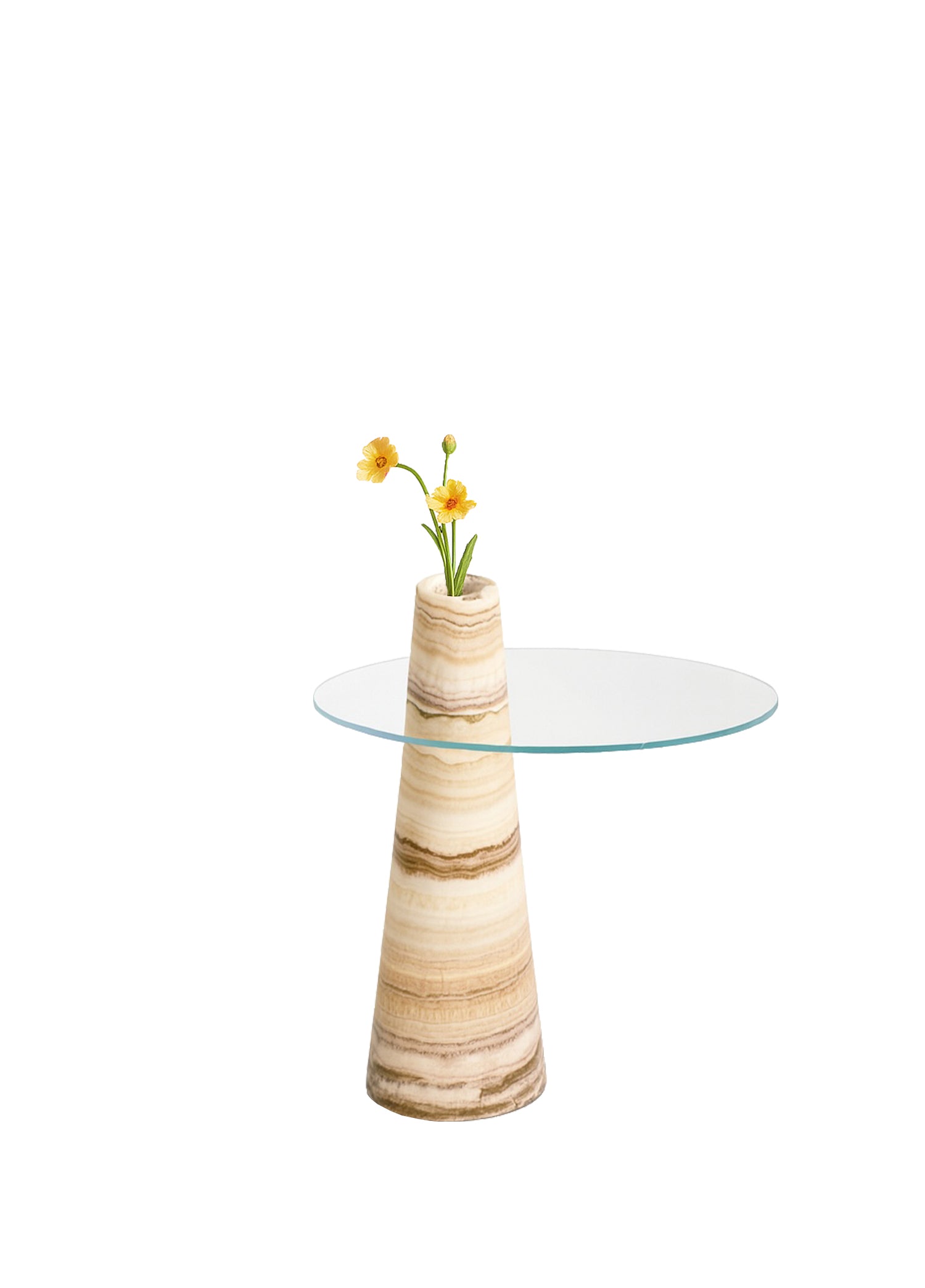 Atlas Kahverengi Onyx Yan Sehpa