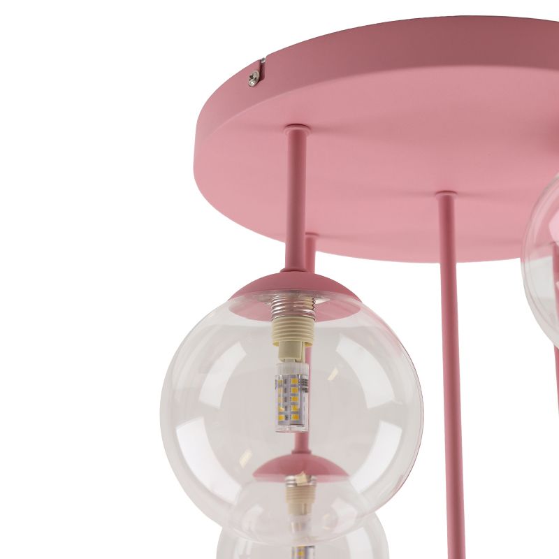 5 Li Şeffaf Camlı Avize