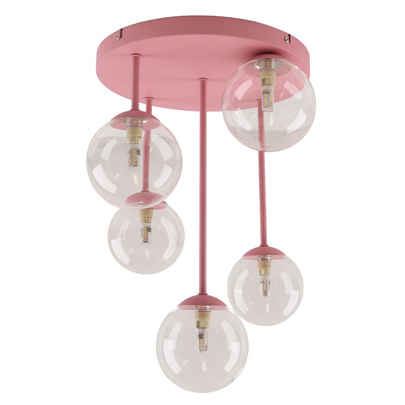 5 Li Şeffaf Camlı Avize