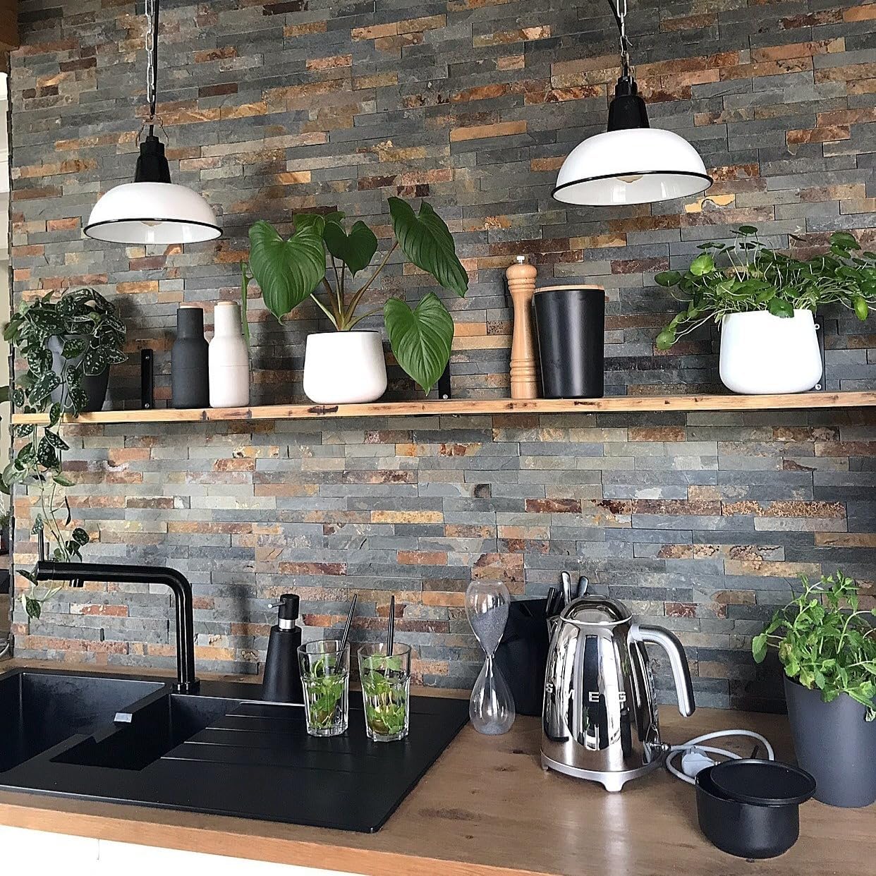 50's Style Retro Silver Kettle