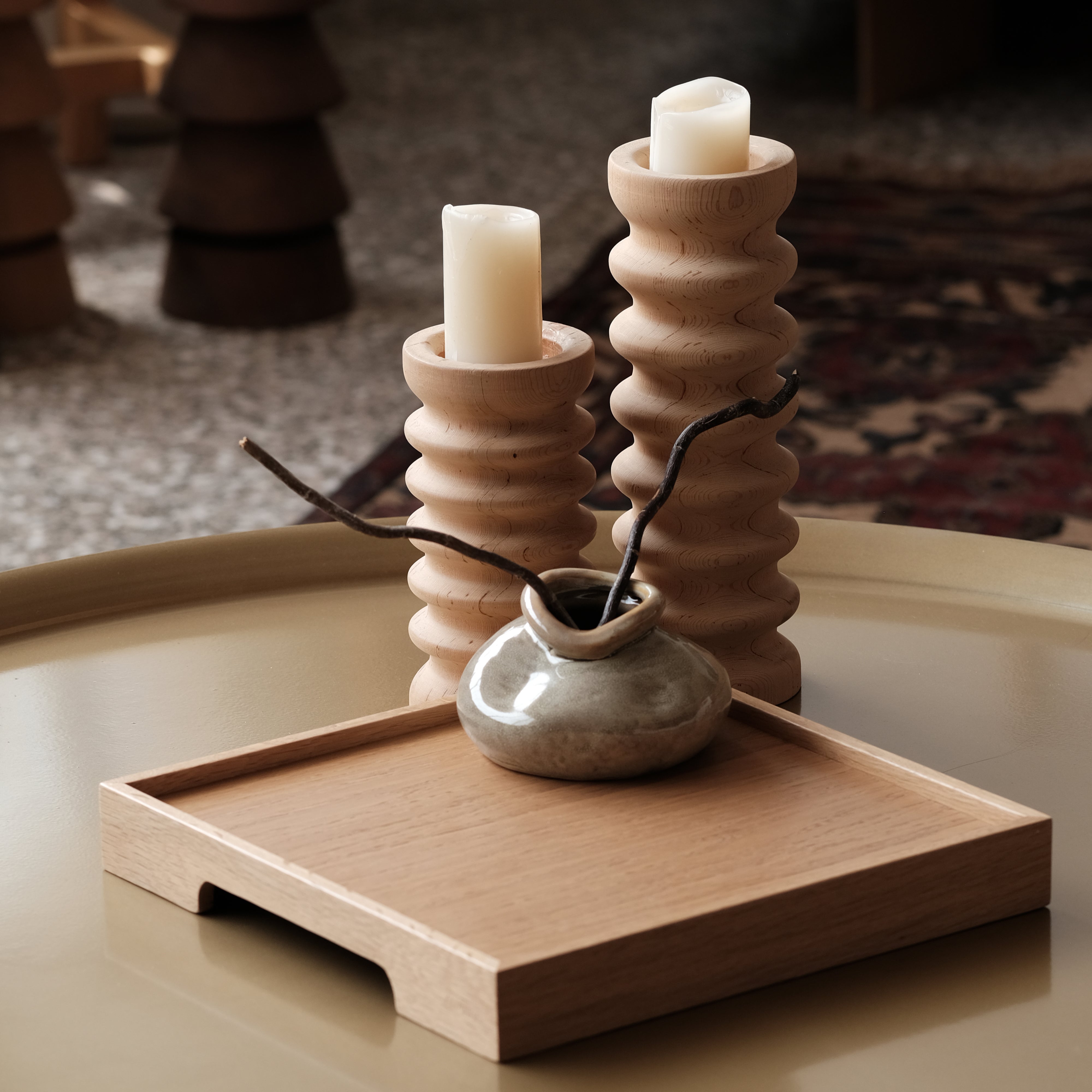 Ahşap Mumluk Seti - SOFRA Serisi