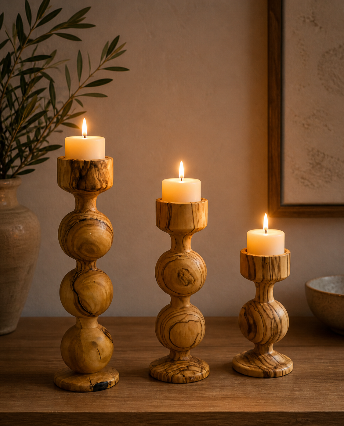 Olea Lumina Zeytin Ağacı Premium Şamdan Koleksiyonu