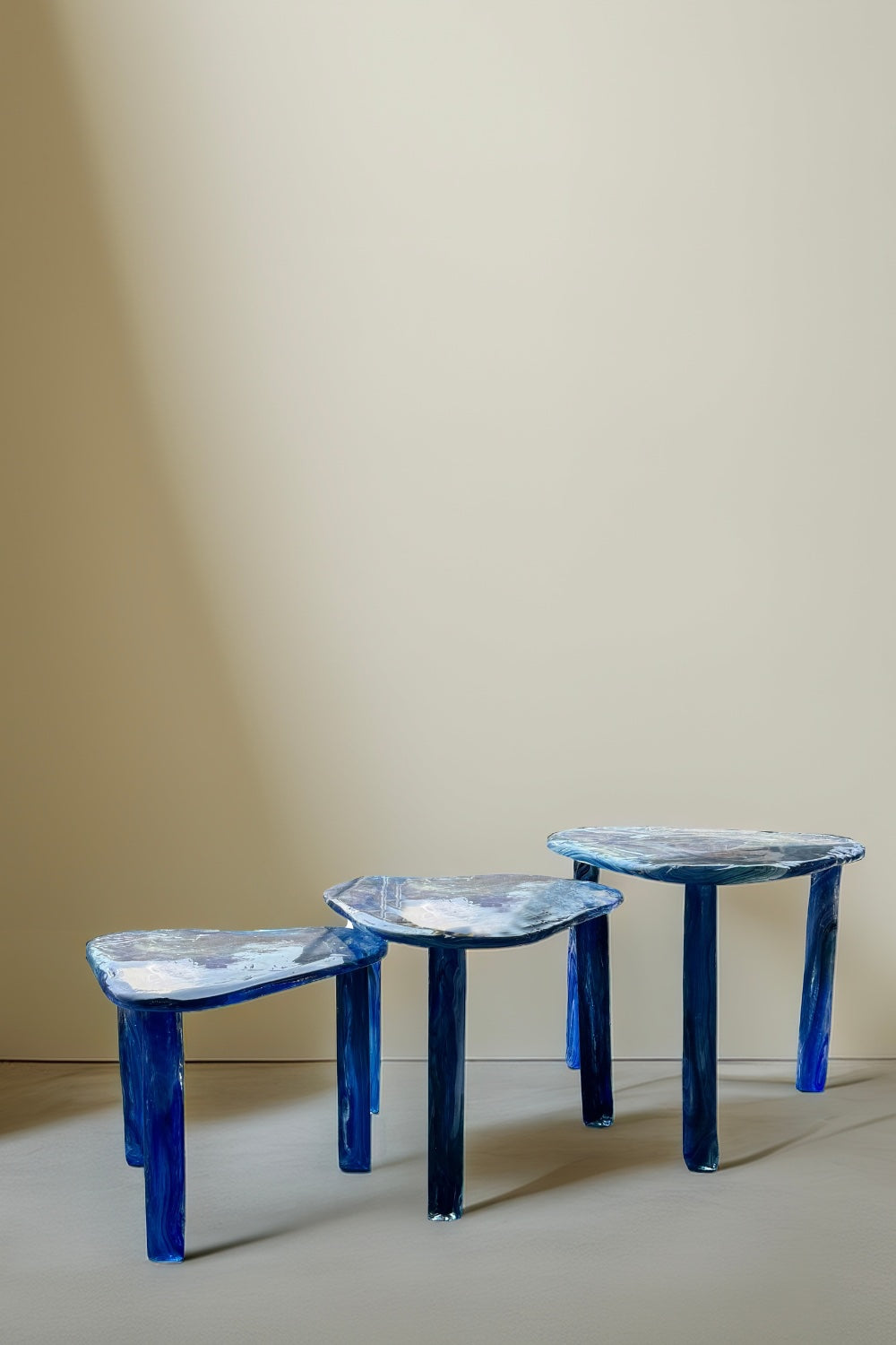 Shelby Cam Üçlü Sehpa