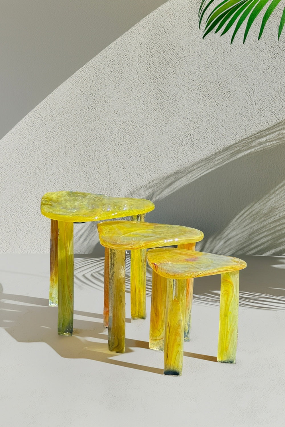 Shelby Cam Üçlü Sehpa