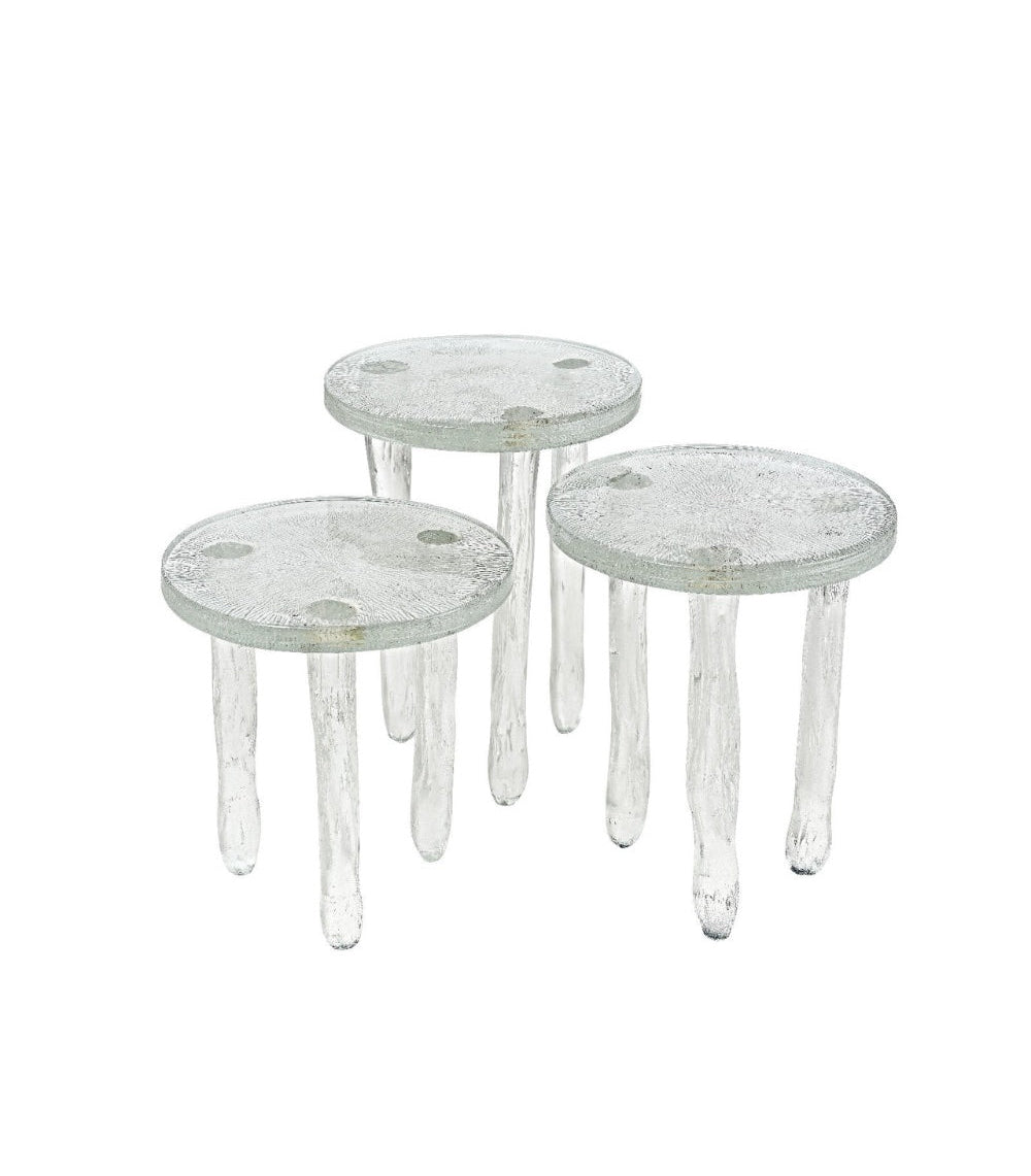 Elvo Cam Üçlü Sehpa