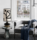 Luma Modern Eskitme Metal Kaideli Seramik Dekoratif Abajur