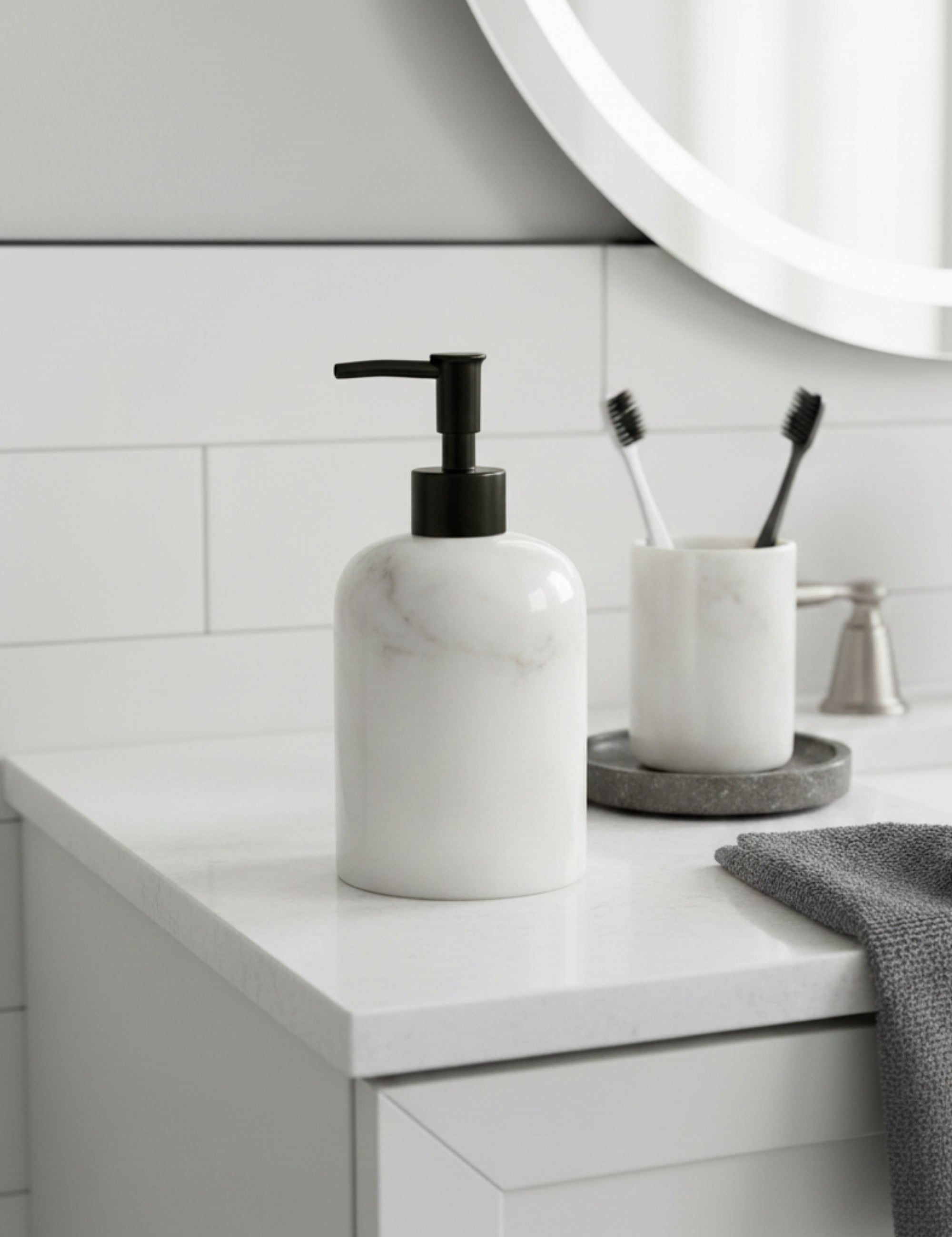 Bianco Marble Liquid Soap Dispenser - Black