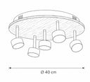 Plafonyer Spotlu Yuvarlak Ahşap Led Avize 40 Cm
