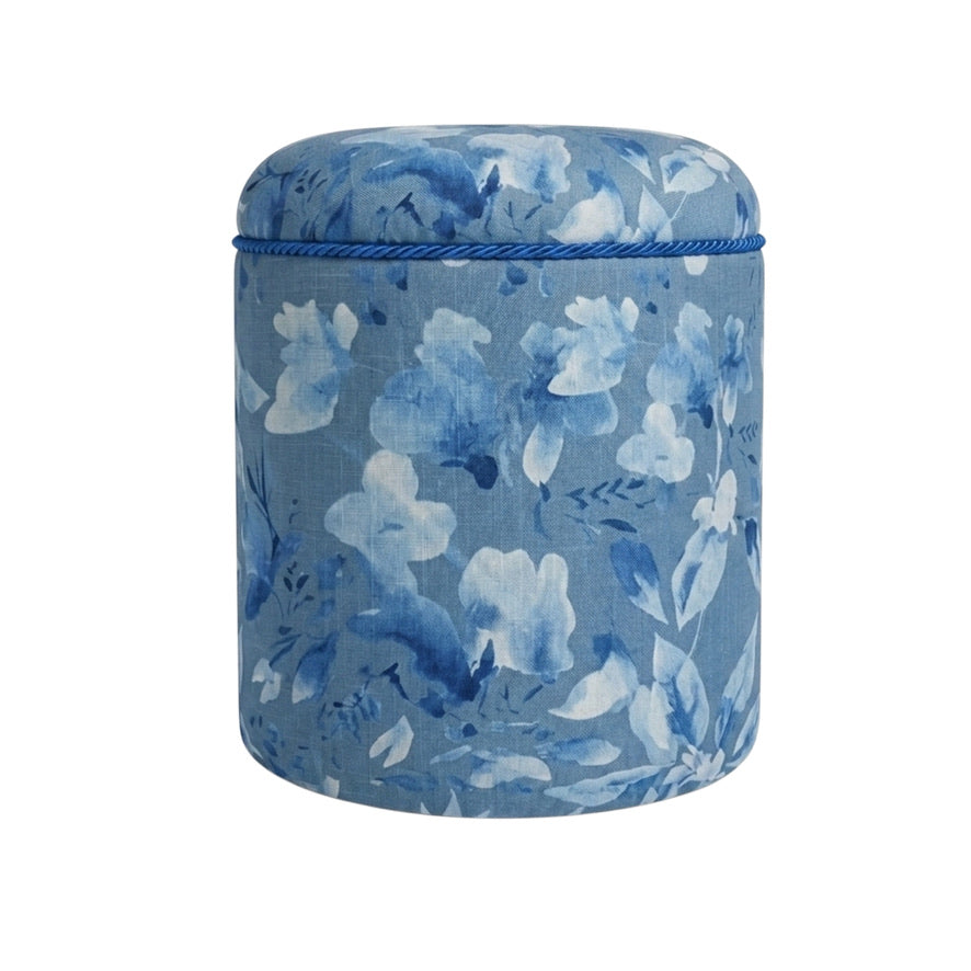 Blue Blossom, Doğal Dokulu Puf/ Yan Sehpa
