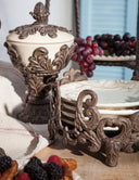 Baroque Pedestal Seramik Saklama Kabı