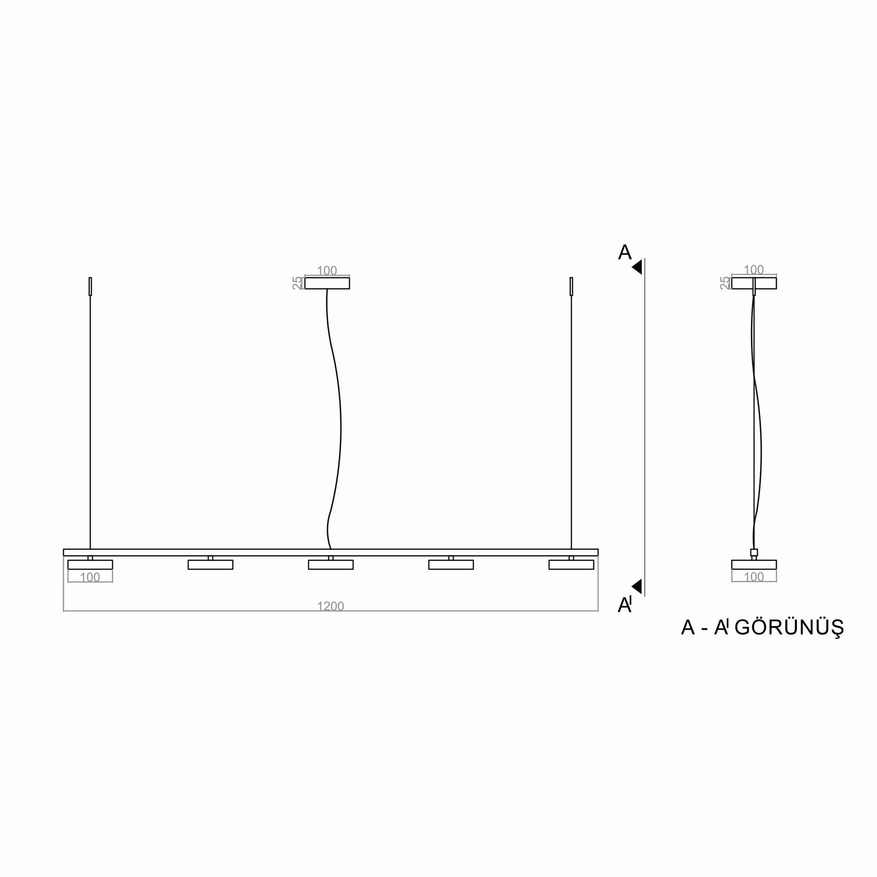 Cord Plex Sarkıt Led Avize 120 Cm