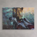 Pulse Of The Hunt, The Extended Wild #07 Tablo-Tablo-The Clique Artworks-80 x 110 cm/31,5 x 43,3 in-Tuval üzerine akrilik ve yağlı boya-NowShopFun