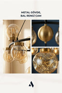 Celestra 9'lu Bal Camlı Modern Salon Avizesi